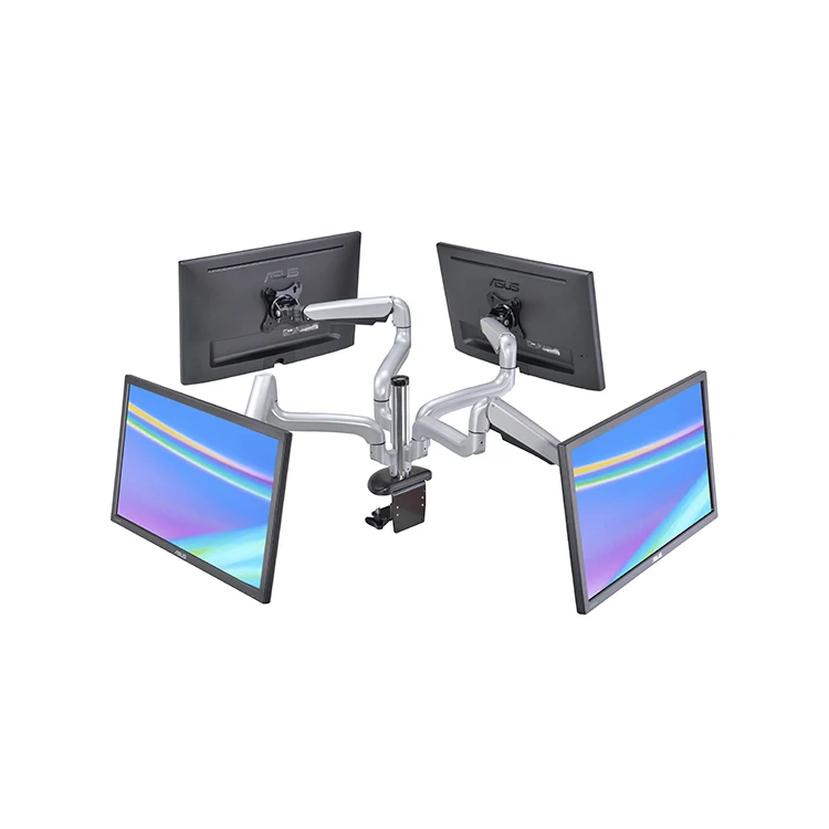 Gas Spring Single or Multiple Monitor Arm w/Sliding Tracks & 3 Types of Arm