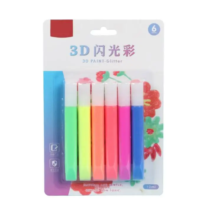 Permanent Fabric Paint With Fluorescent, Glow in the Dark, Glitter, Metallic Colors for Clothing, T-Shirt, Glass