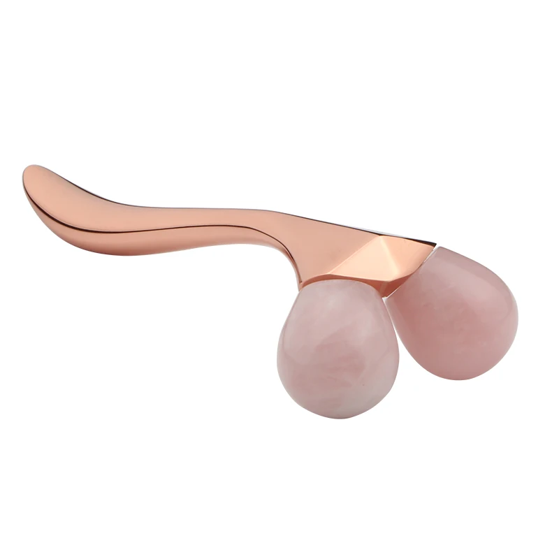 Private Label Anti Aging Natural Jade Stone High Quality Rose Pink Quartz Facial Jade Roller for Face Massage