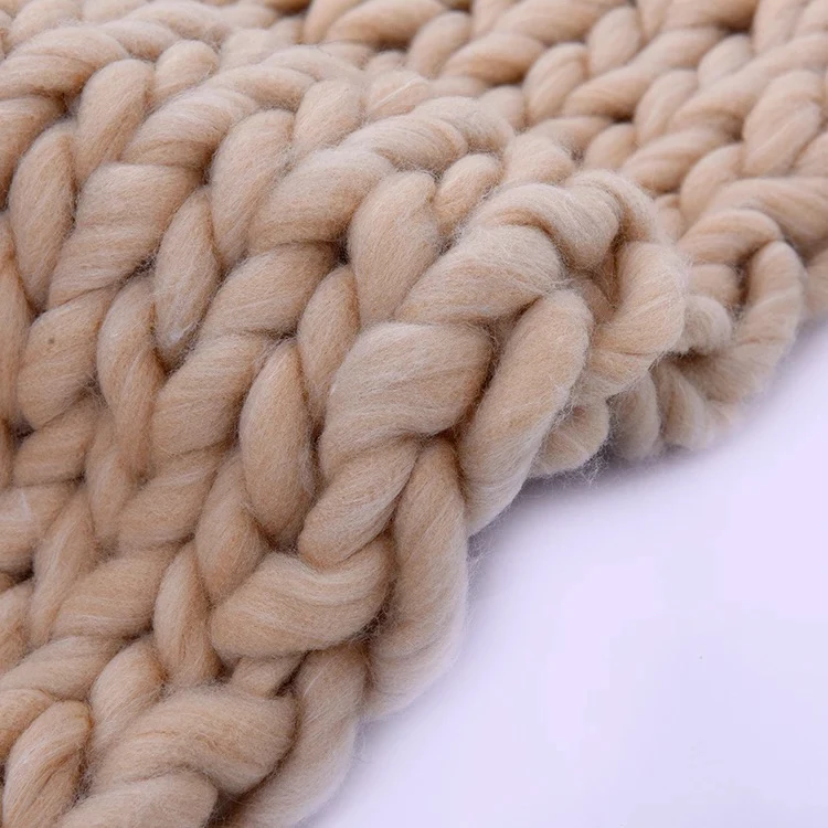 100% acylic soft and comfortable multipurpose organic throw couch cover knitted decorative weighted chunky