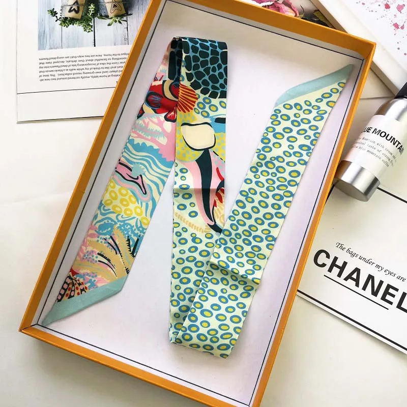 
New H Home Handbag Handle Silk Scarf Simulated with Small Ribbon Twin Narrow Point Small Ribbon 