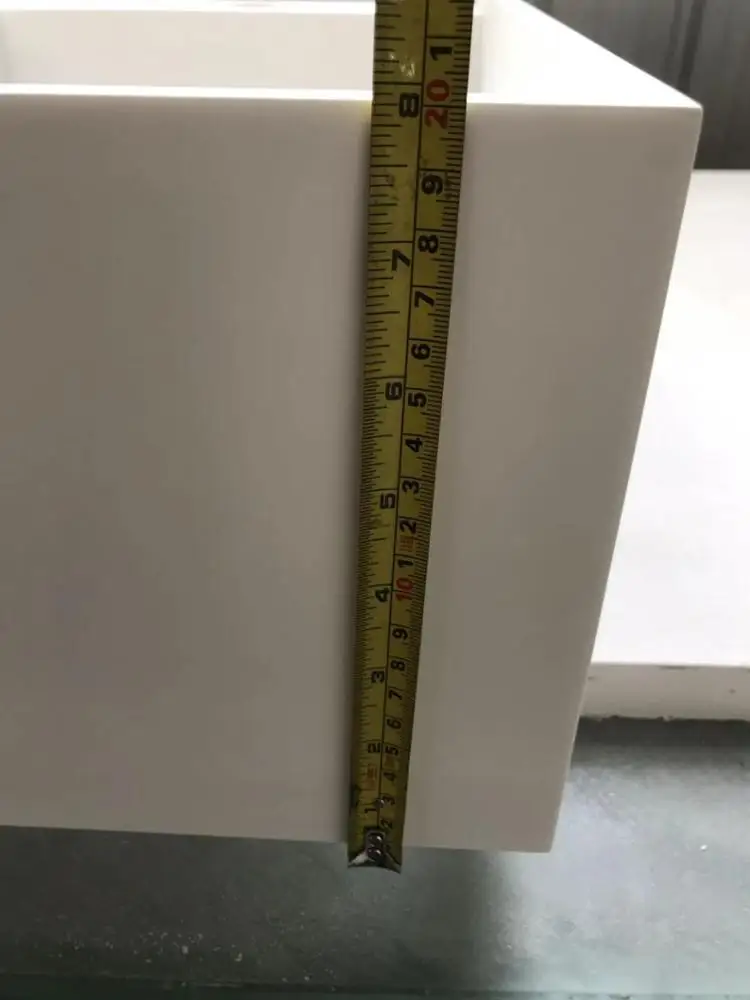 solid surface material artificial stone wall hung wash basin with cabinet for bathroom