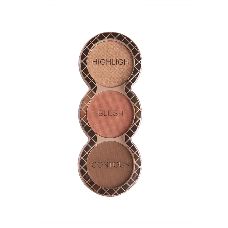 Best Seller high quality 3 in 1 face palette wholesale cream blush highlighter contour
