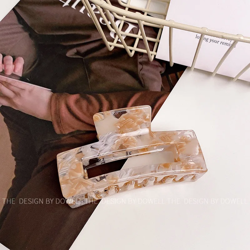 Hair Claw Acetate 7.8CM Korean Simple Square Acetate Large Hair Claw