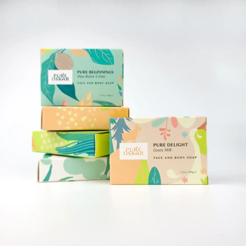 BSCI Chinese Factory Supply  Recycled Kraft Paper Boxes For Hand Made Craft Soap Package Box