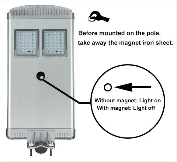 Led Street Light Solar Energy Saving IP65 IP Rating 12V DC Cool Warm White Color Lighting