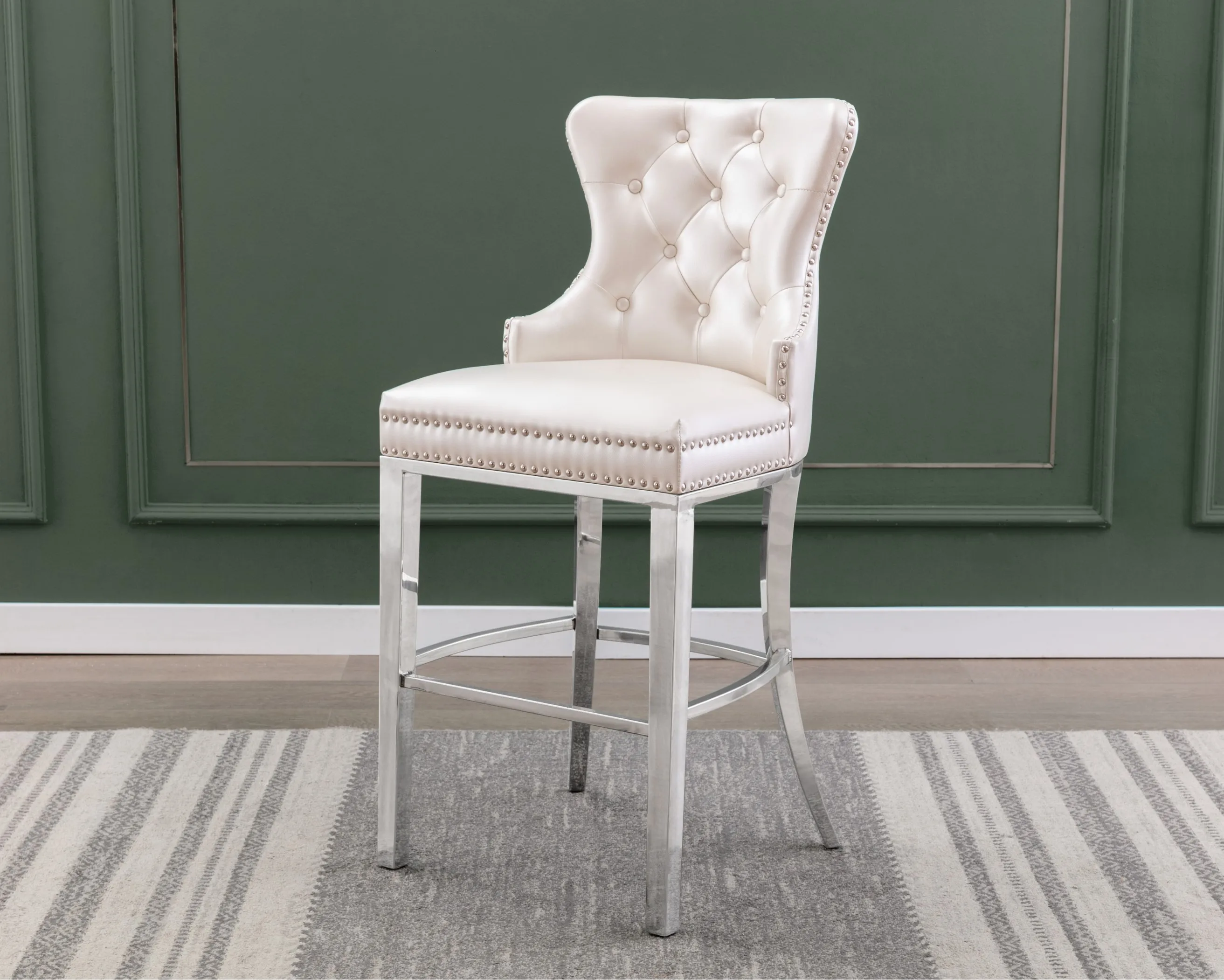 Modern luxury style metal stainless steel leg hotel restaurant Height bar stools