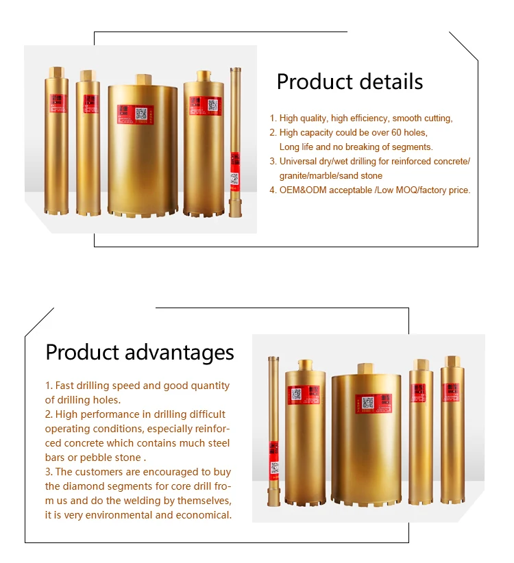 China Manufacturers Alloy Drill Bit Diamond Core Drill Bits For Concrete