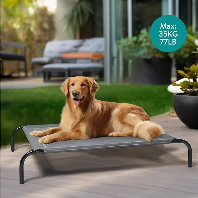 Star Pets Resin Wicker Elevated Pet Bed Orthopedic Robot Yellow Triangle Design Free Samples Made Foam and Polyester Materials