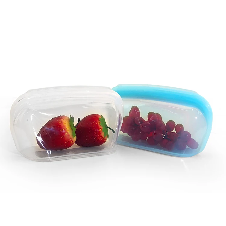 Stand Up Silicone Food Storage Bag Kitchen Freezer Silicone Reusable Organizer Container