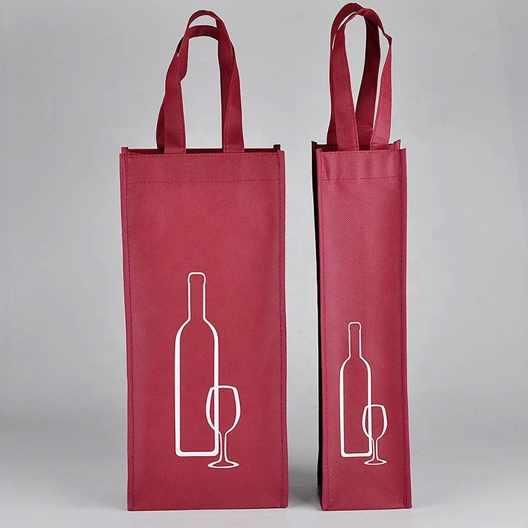Custom Non-Woven fabric packaging handled reusable gift promotional wine bags for wine bottles