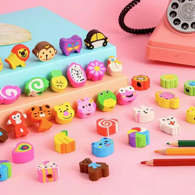 Cartoon School Cute Eraser Stationery Set Fancy Animal Fruit Vegetable School Office Supplies Student Kawaii Kids Eraser
