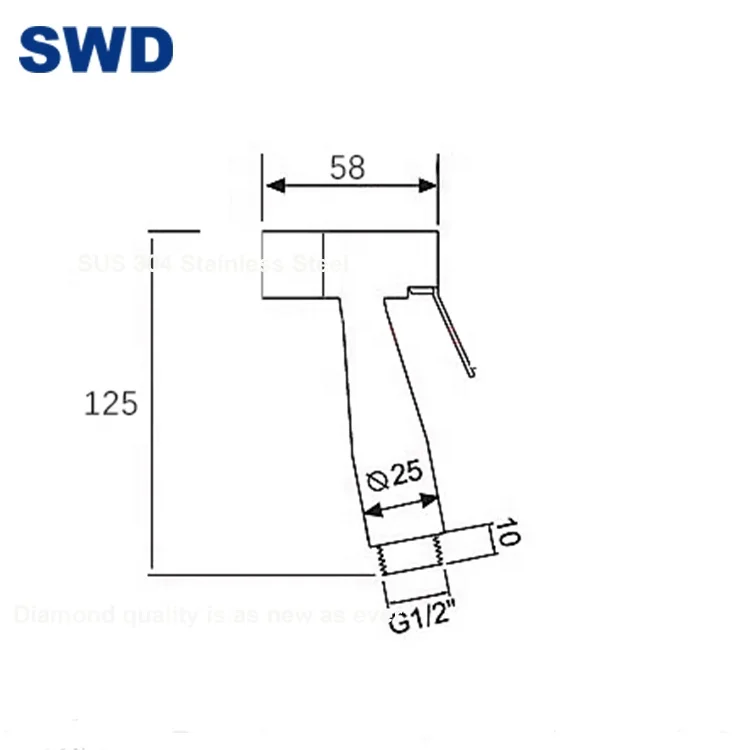China Stainless Steel Hand Held Toilet Bidet Sprayer Bathroom Shower Water Spray Head