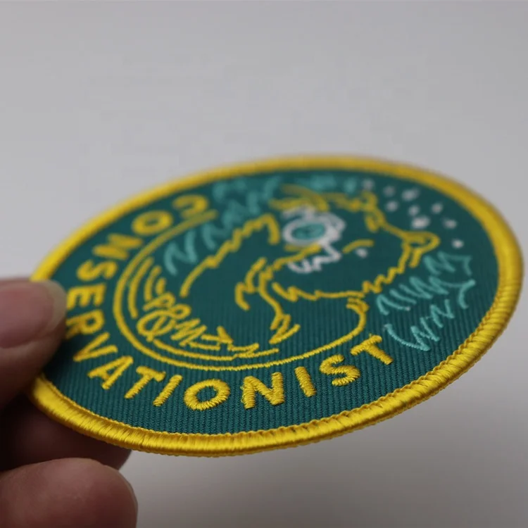 
High density custom iron on embroidered logo patches for clothing 