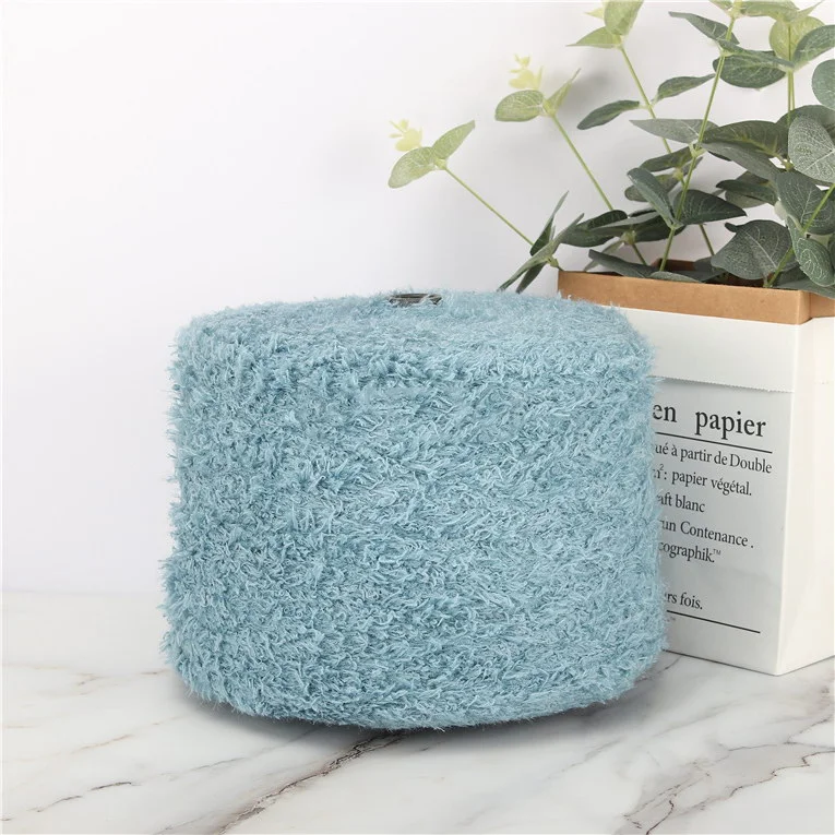 5.8s/1 - 100% Polyester fluffy fancy yarn blanket big bulky size on cone for DIY hand machine knitting sewing crocheting weaving