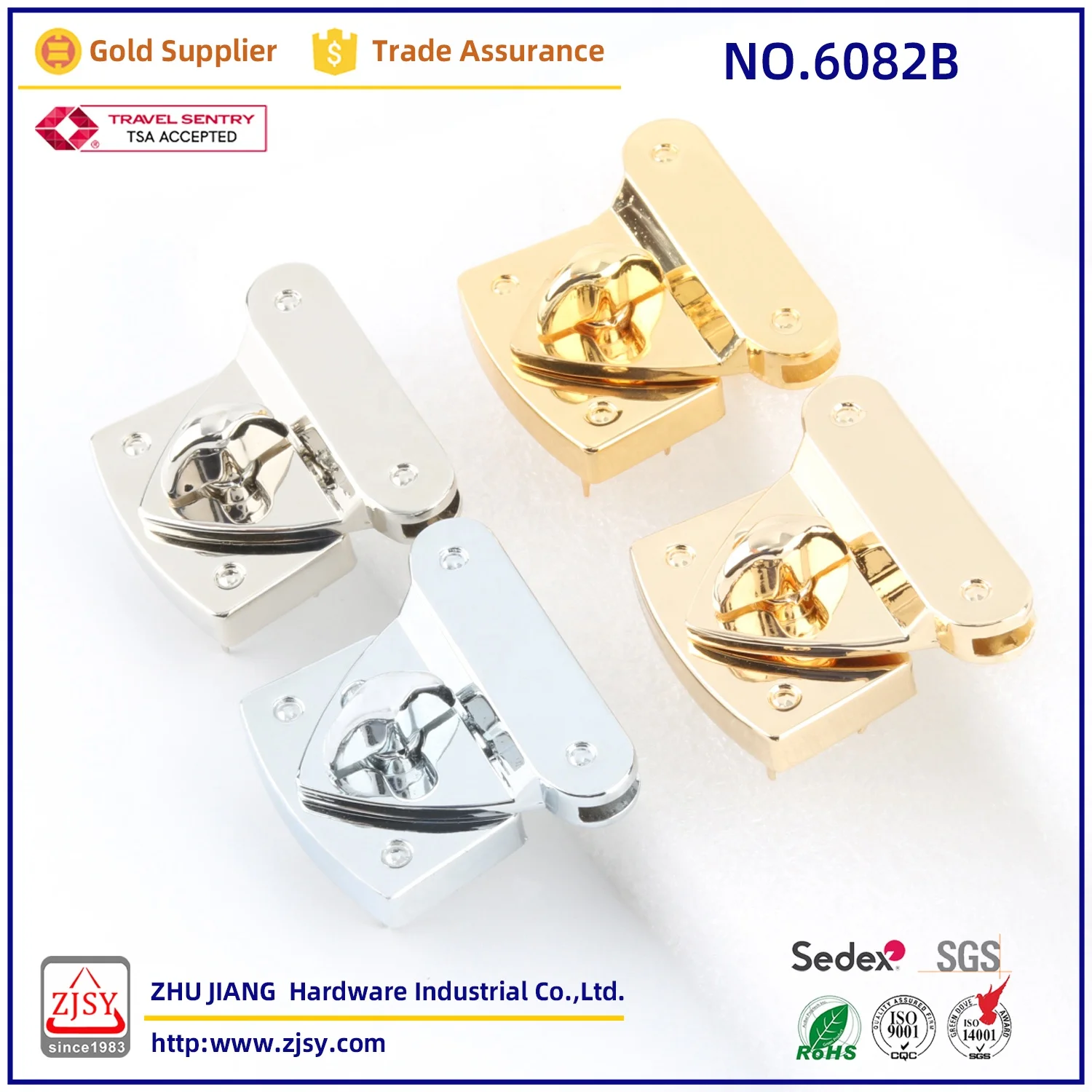 6082B Metal Closure Catch Ornament Accessories Twist Clasp Lock For Leather Bag