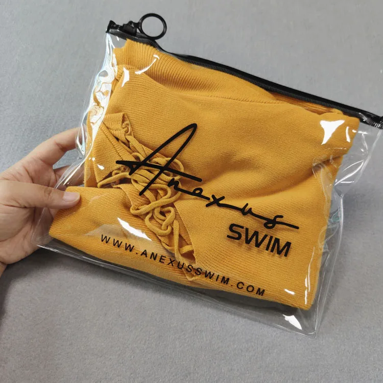 PE Pvc Plastic Bag Packaging customized printed tshirt clothes packaging slider zip lock