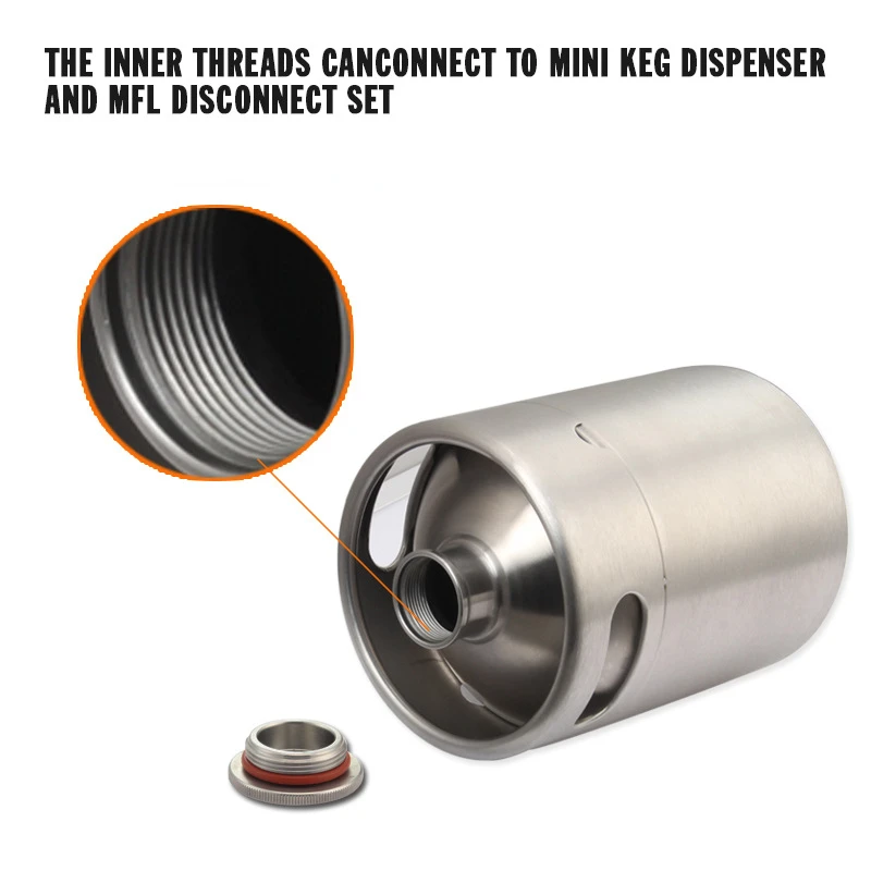 Portable 5L, 10L Craft Beer Barrel 304 Stainless Steel Pressure Resistant Mini Beer Keg