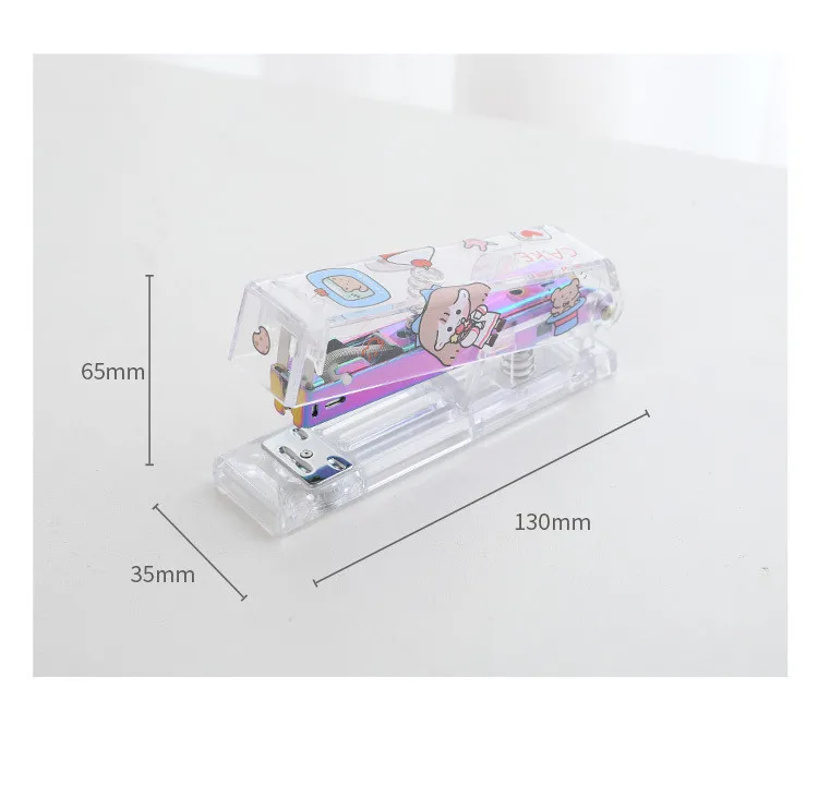 Ins Wind Rose Gold Transparent Stapler Office Labor Saving Binding Machine Diy Girl Heart Large Size Stapler
