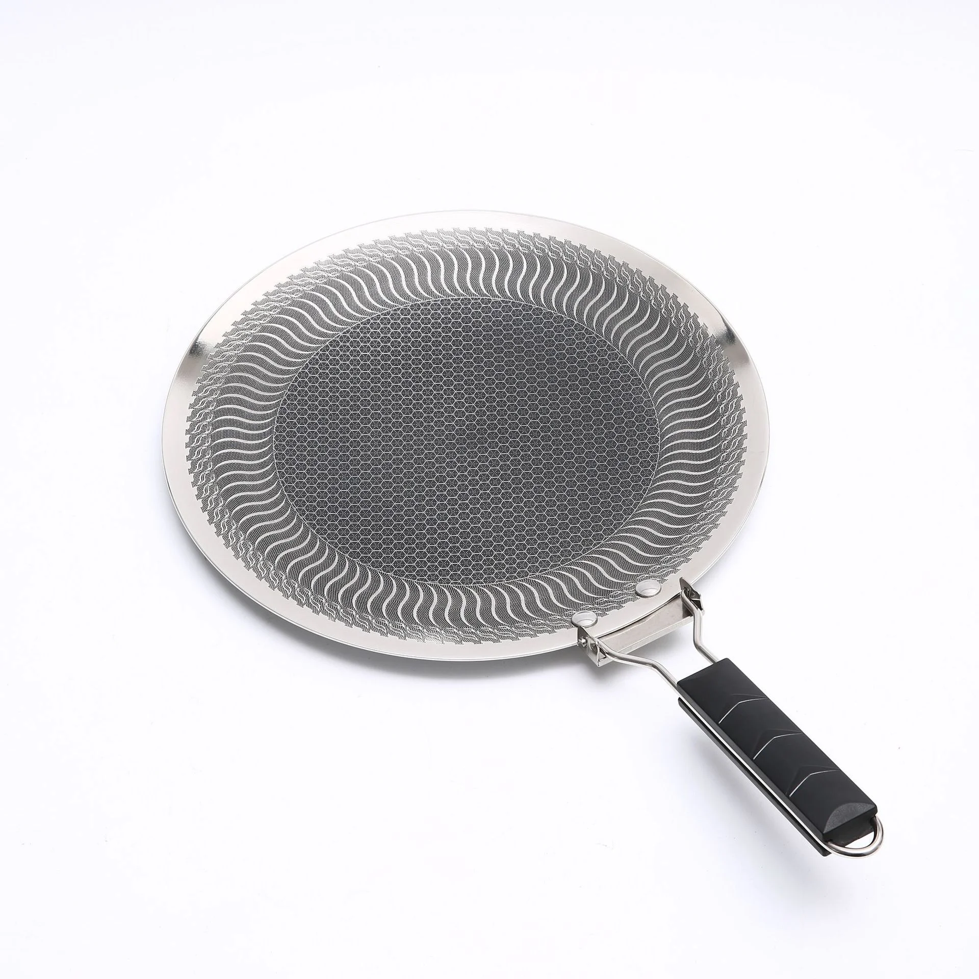 34cm Triply stainless steel 316 grill pan with honeycomb non stick frying pan griddle pan more durable with wood folding handle
