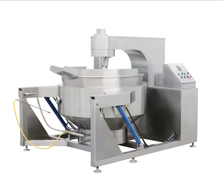 Food Cooker Steam/Gas/Electric Jacket Kettle With Agitator Mixer Double Jacketed Kettle Fruit Jam Cooking Equipment