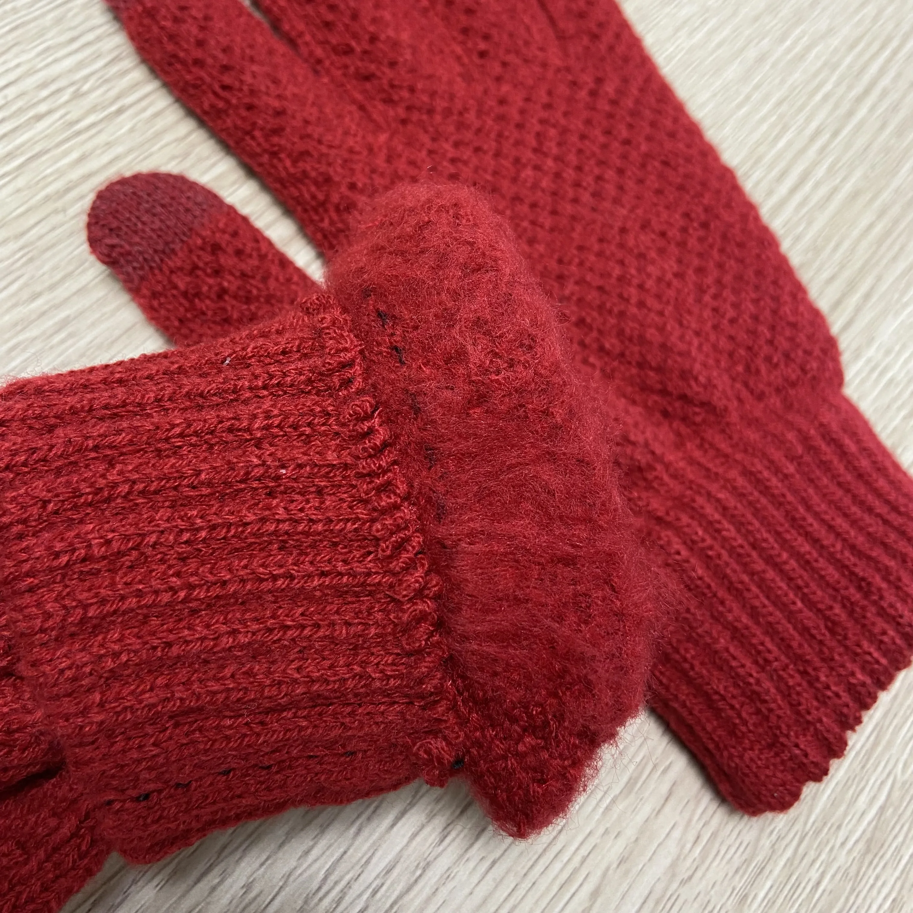Custom Magic Touchscreen Winter Knitted Acrylic Gloves With Fleece Lining Polar Fleece Custom LOGO Adult Kids Saftey Gloves