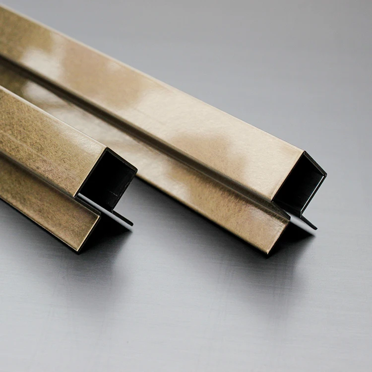 201 304 316 ss ceramic tile corner trim gold color stainless steel square metal edge trim