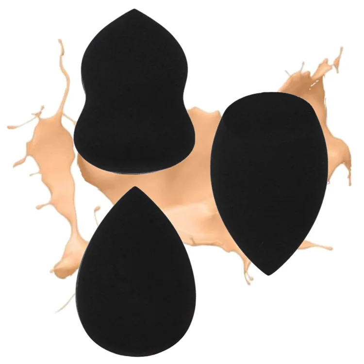 Wholesale Custom white black Soft Latex Sponge Powder Puff Makeup Puff Beauty Sponge Set For Sponges Cleansing Dry and Wet