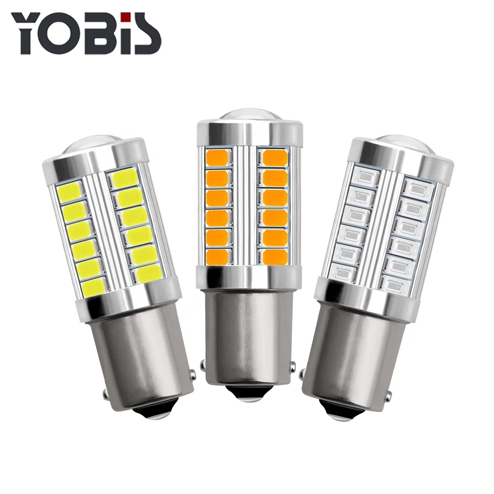 Универсальные автомобильные поворотники Yobis 5630 33SMD Auto Canbus, Светодиодные Автомобильные фары 1156 различных стилей