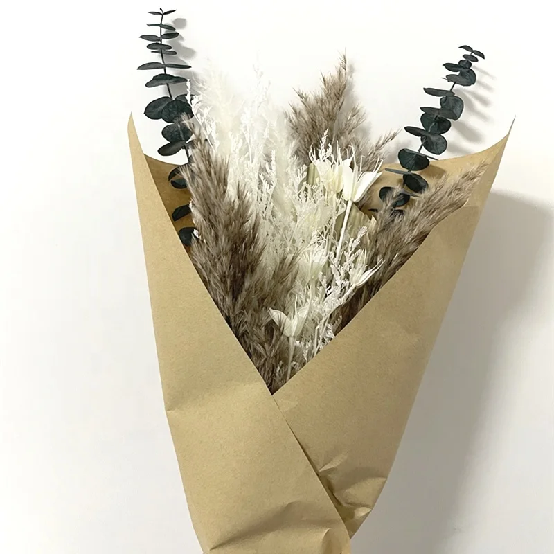 wholesale price Preserved dried bridal bouquets wedding plastic tote bag plush toy bouquet paper bouquet
