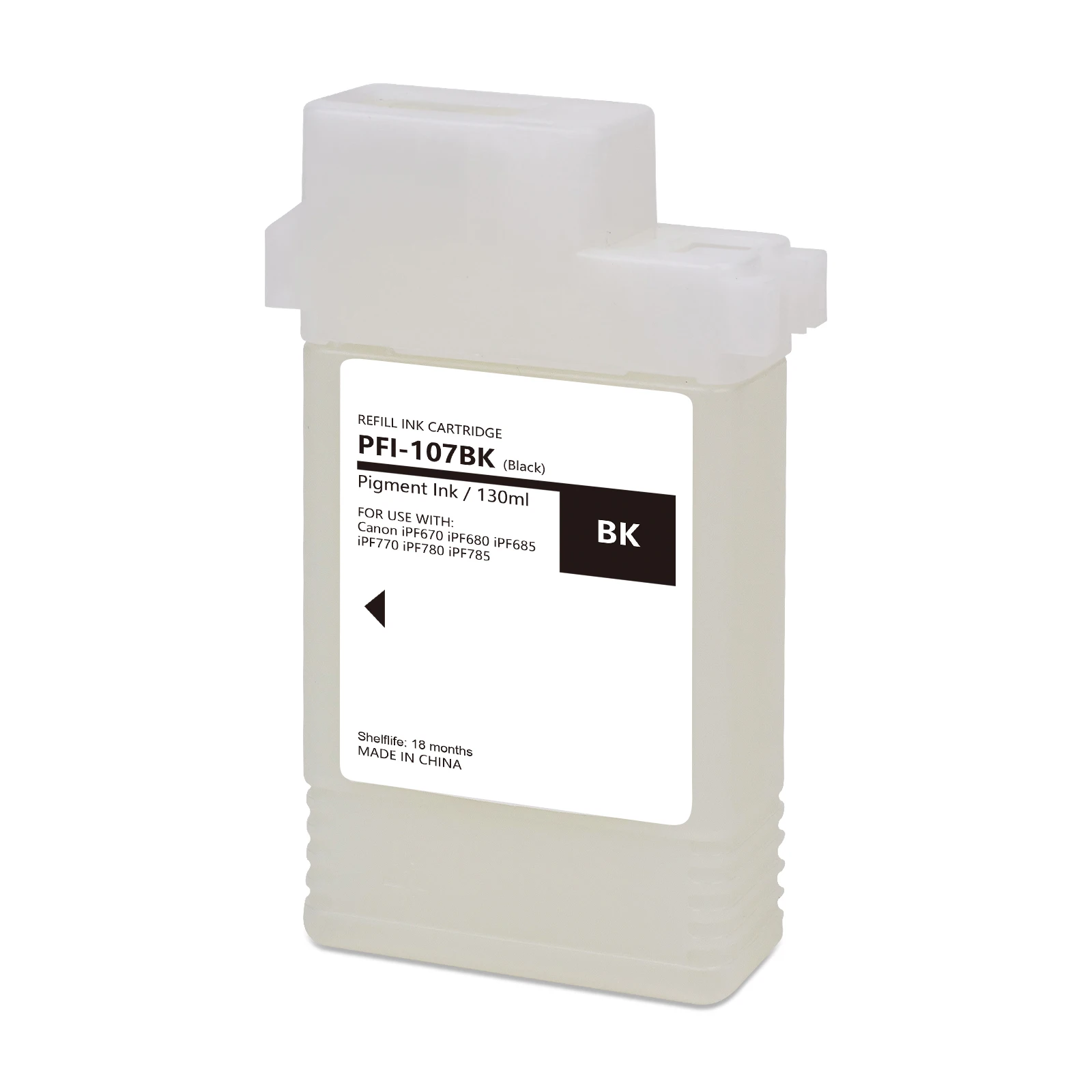 130ML PFI 107 IPF 670 Refillable ink Cartridges Full With Dye Ink for canon iPF 670 680 685 770 780 785 Printer