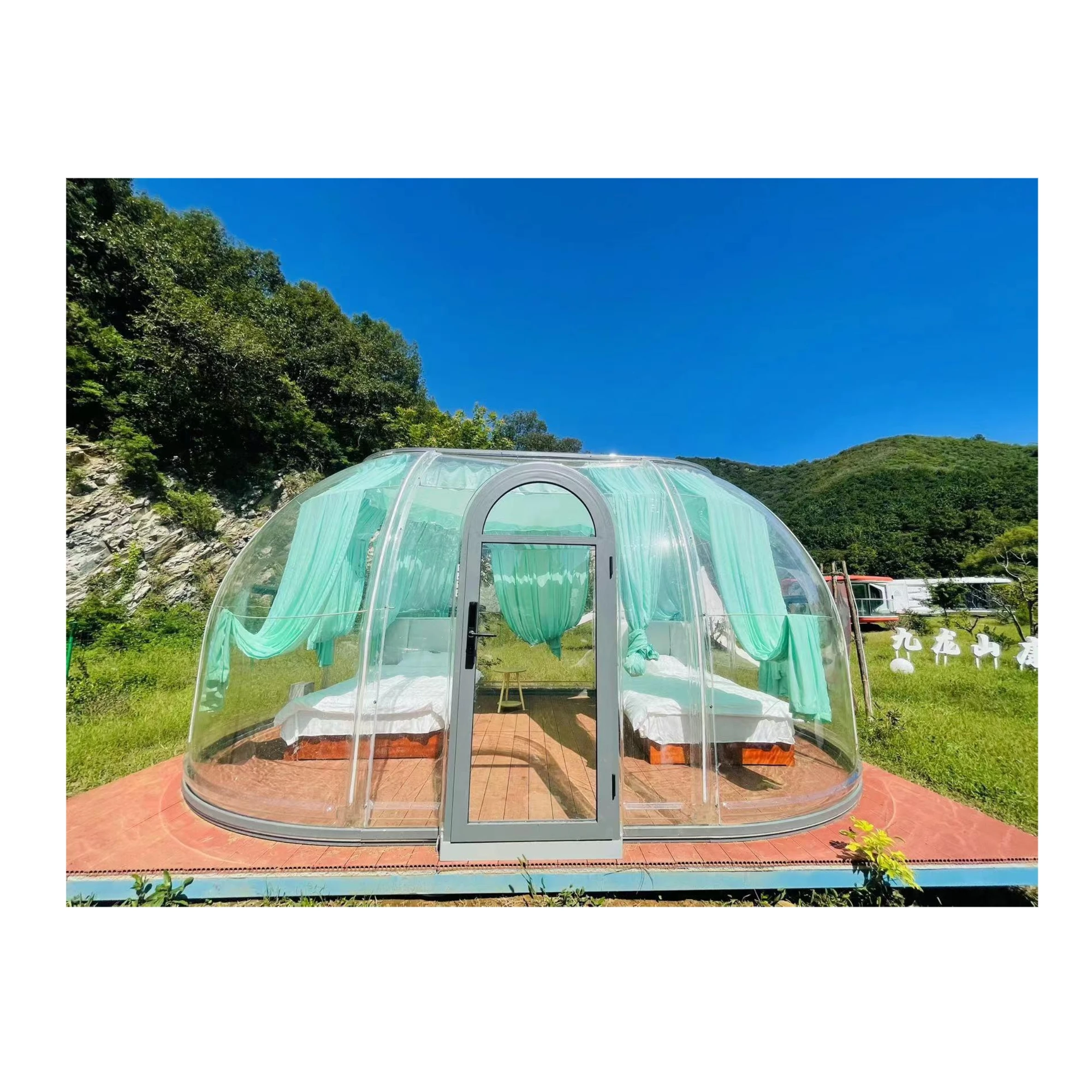fully transparent Transparent Polycarbonate Plastic Tent camping area Hotel Bubble Room Dome House