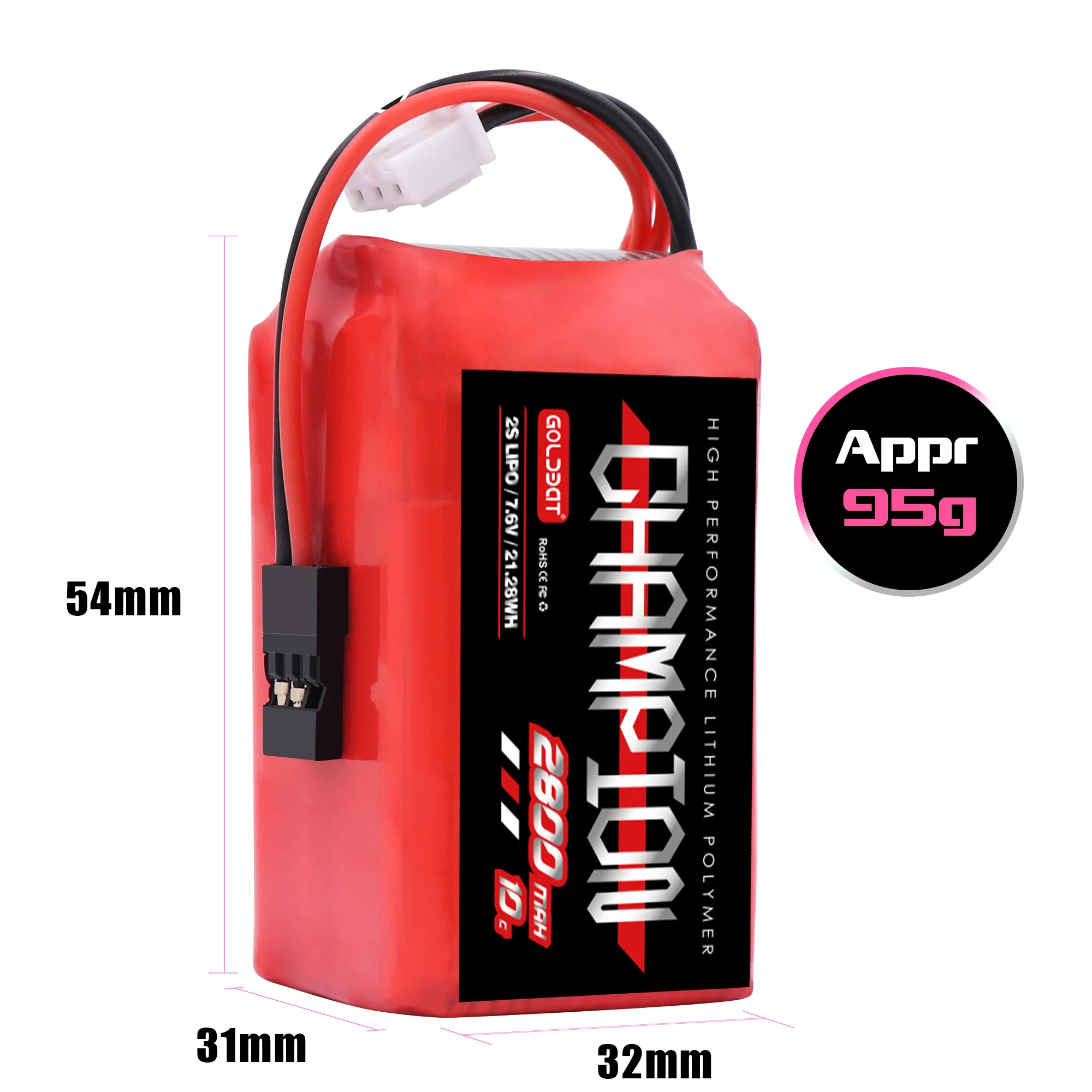 CHAMPION Factory Price 2800mAh 25C 2S 7.6V HV Rechargeable Lithium Battery Pack  airsoft  FPV Helicopter RC Car Drone Battery