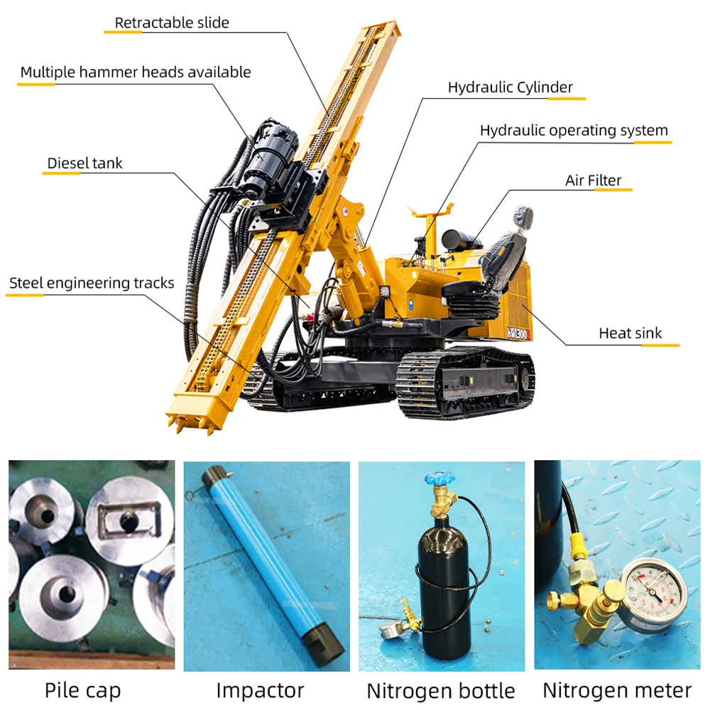 crawler track hydraulic rotary hammer press pile drivers drilling and pilling h beam drivers price Crane Pile Hammer