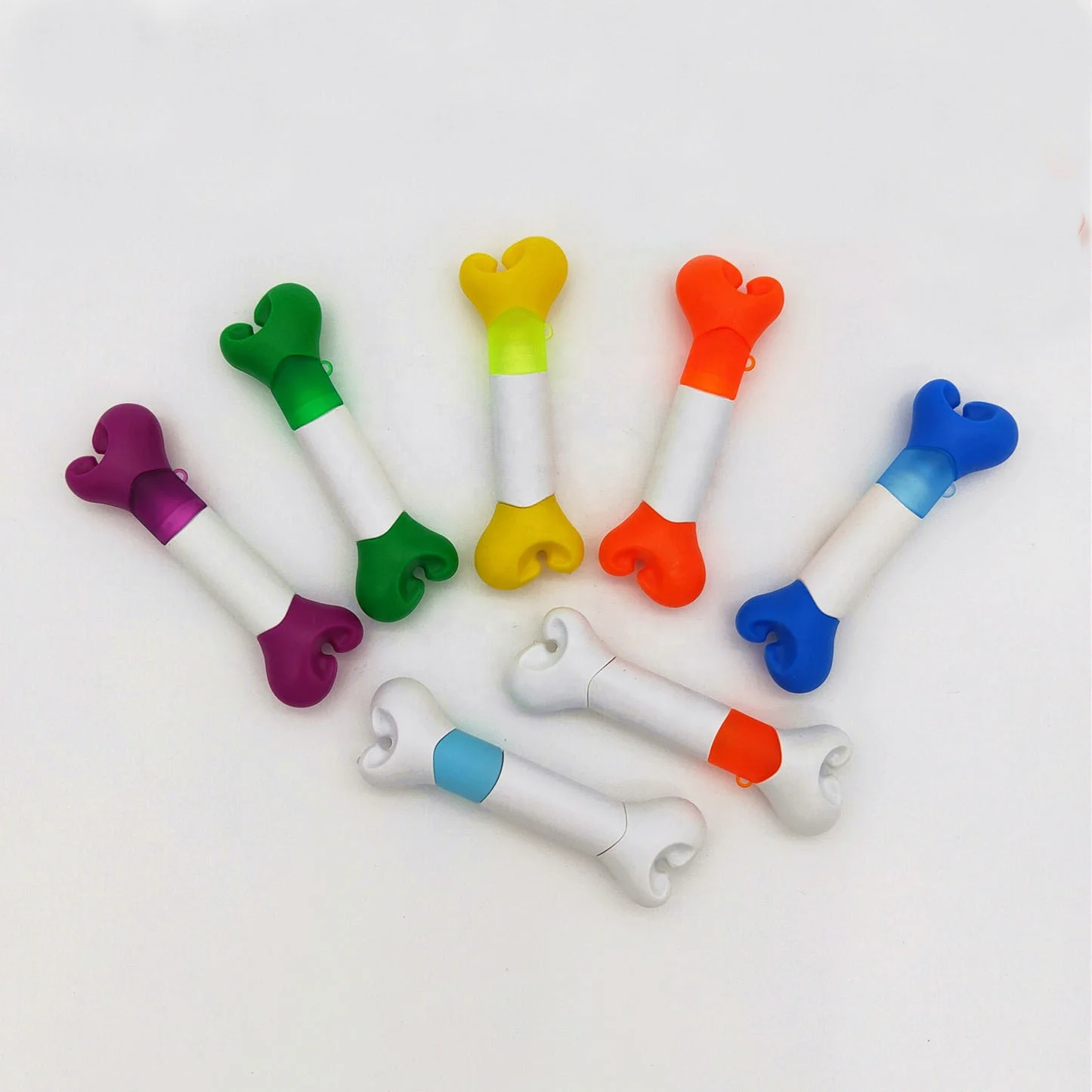 Novelty Lanyard boligrafo Highlighter Short Puppy Bone shape ball pens with printing