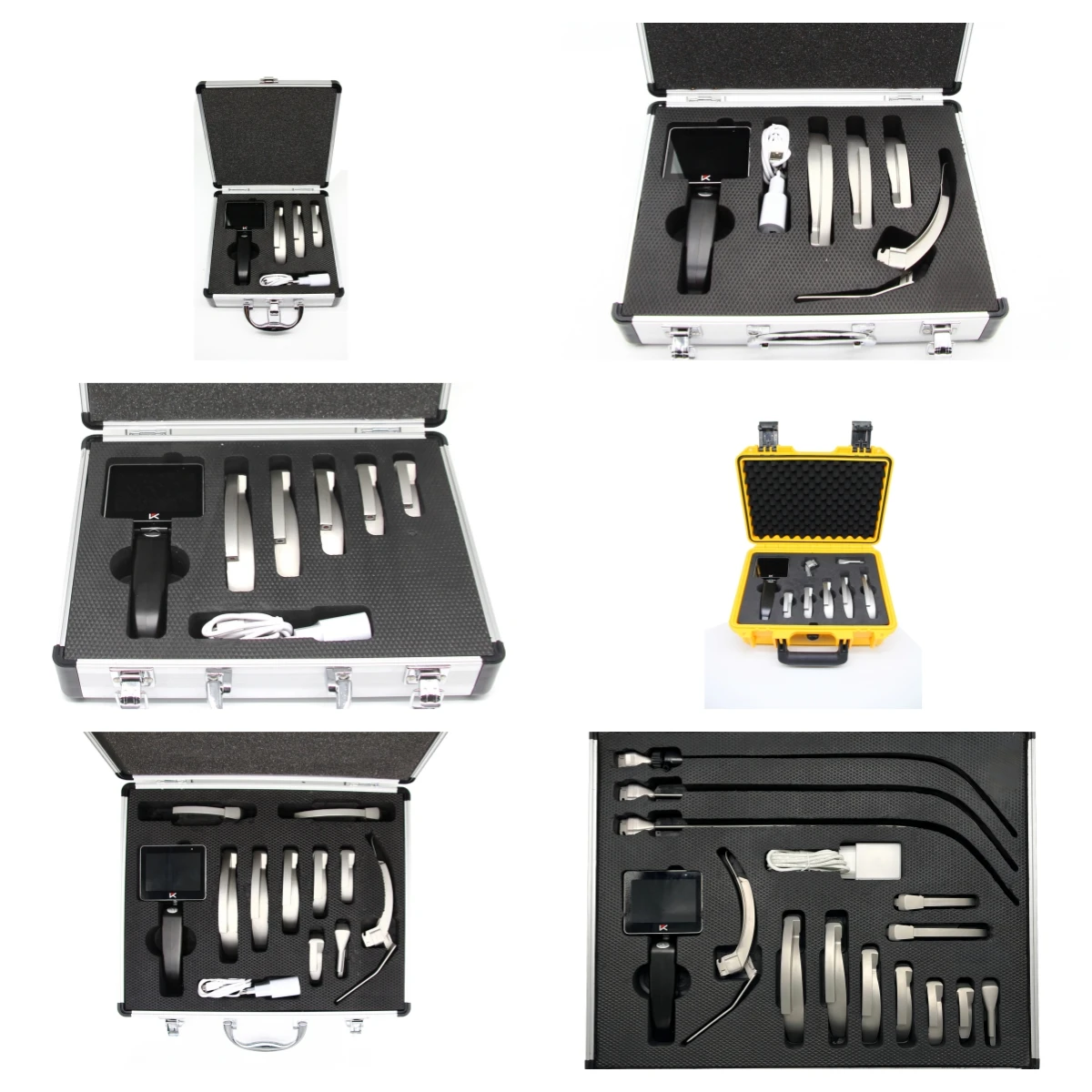 Medical equipment reusable flexible video laryngoscope set endoscope with hd screen flexible bronchoscope