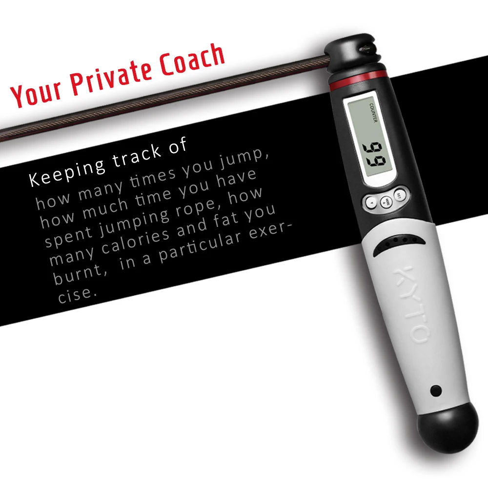 Jump Rope Digital Counter for Indoor/Outdoor Fitness Training Boxing Adjustable Calorie Skipping Rope Workout unisex KYTO2106B