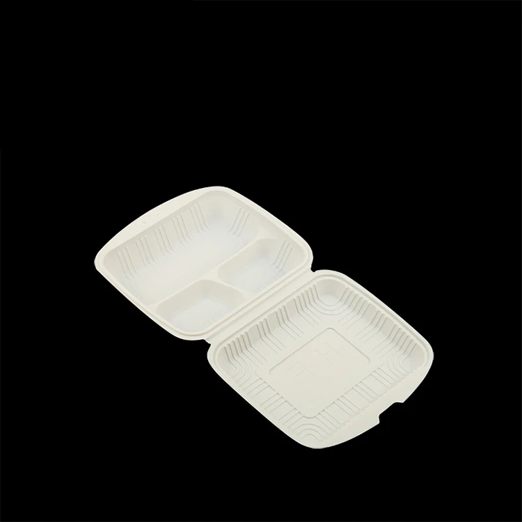Takeaway Meal Prep Container Biodegradable Lunch Box With Lid Disposable Microwavable bagasse Lunch Box