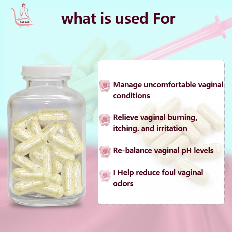 Feminine Vagina Probiotics Pop Pills for Vaginal Cleaning Organic Powder Capsules Yoni Pops for Wetness