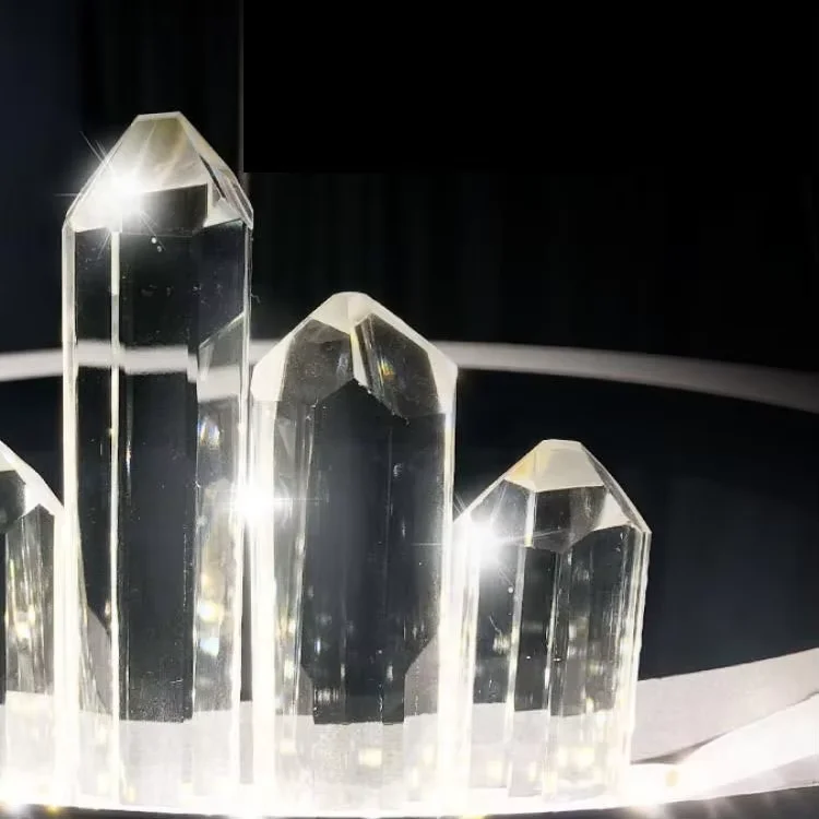 Crown Shape Shining Ceiling LED Pendant Light Living Room Round Modern Gold Hanging Lamp Rings K9 Crystal Chandelier for Wedding