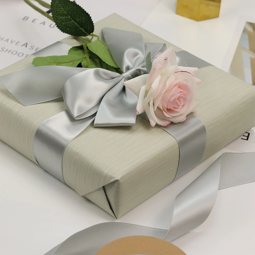 Hot sale custom 1 1/2 satin ribbon 1.5 inch for packing