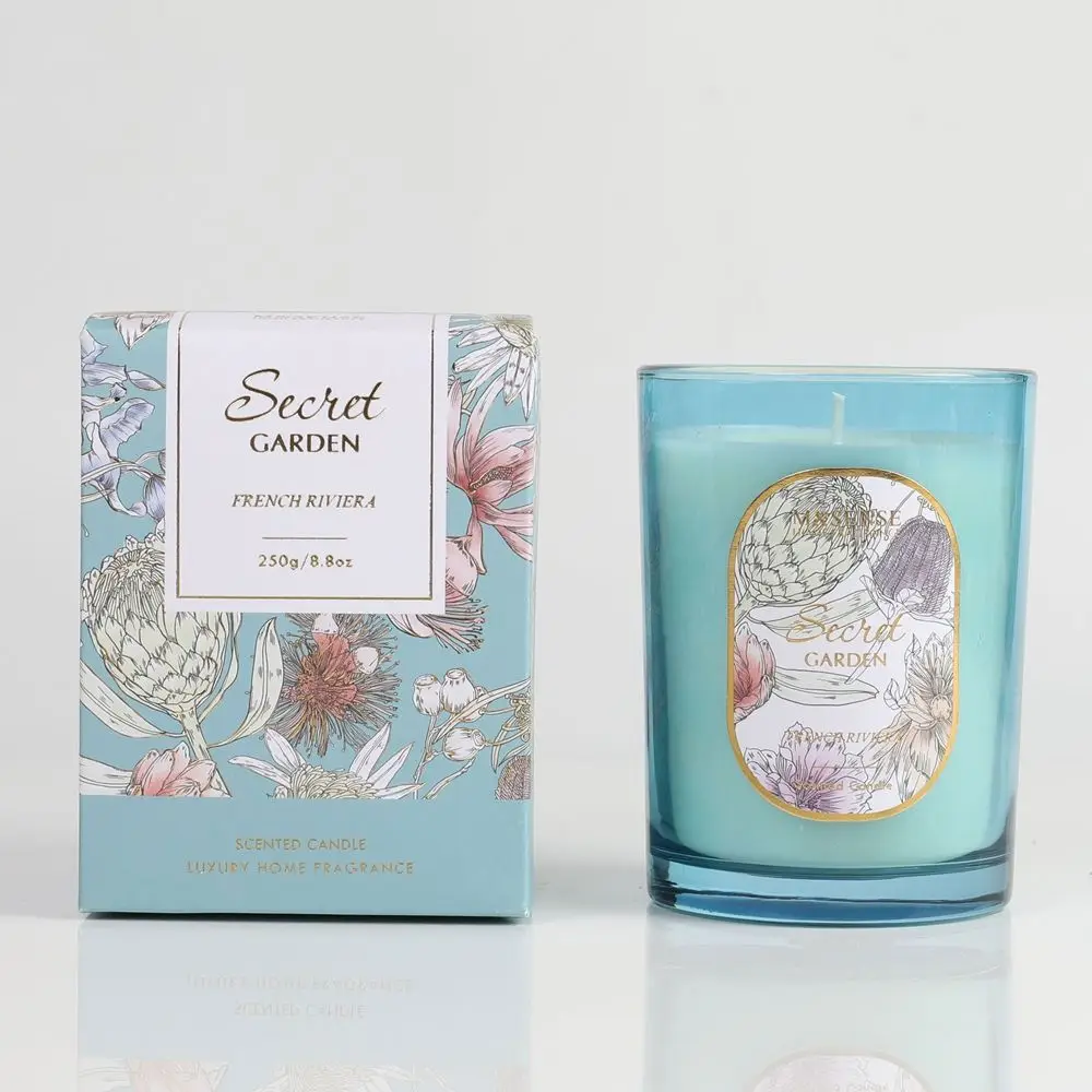 Luxury Custom Decorative Aromatherapy Scented Candle Wax Soy Bulk with Lid and Box Packaging