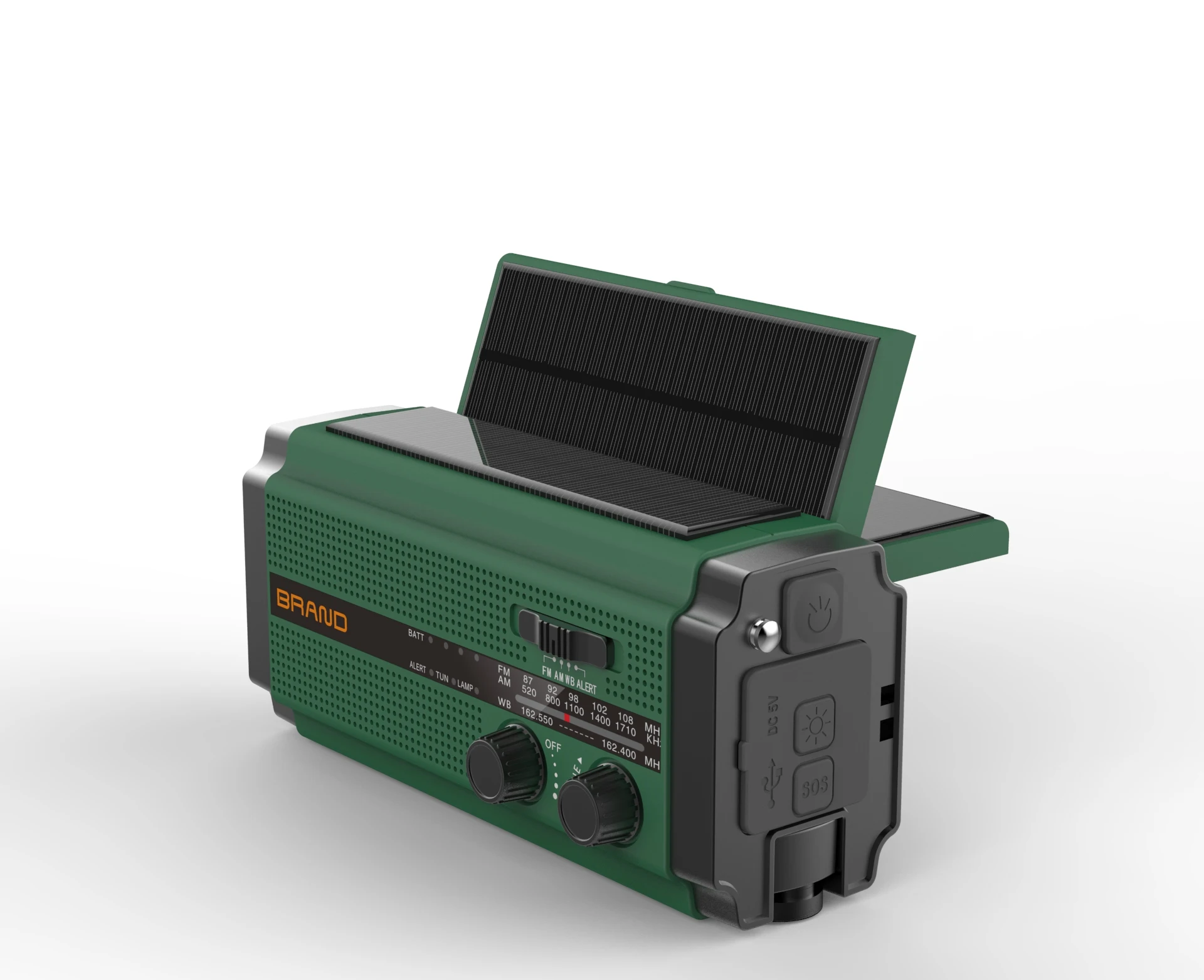 5000 MAH Hand Crank Emergency Solar Radio 1.3W Solar Panel Three Modes Flashlight
