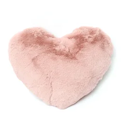 Wholesale Faux Rabbit Fur Heart Shape Cushion, Heart Shaped Pillow Heart Cushion, Heart Pillow