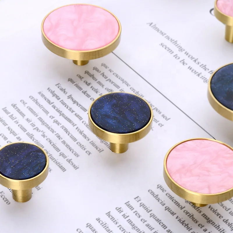 Round Marble Shell Cabinet Handle Cabinet Furniture knobs dresser Door handle