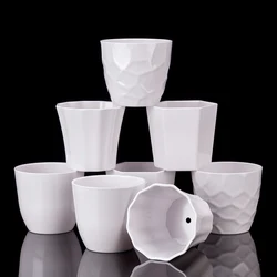 Wholesale White Melamine Plastic Flowerpot For Artificial Plants Decorations Bonsai Flowerpot