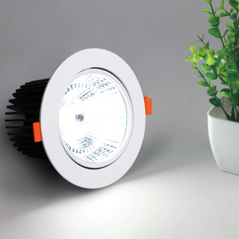 
OKELI Factory wholesale price 3w 6w 9w 18w 24w 30w 40w 50w COB Recessed Adjustable led downlight Aluminum led down light 
