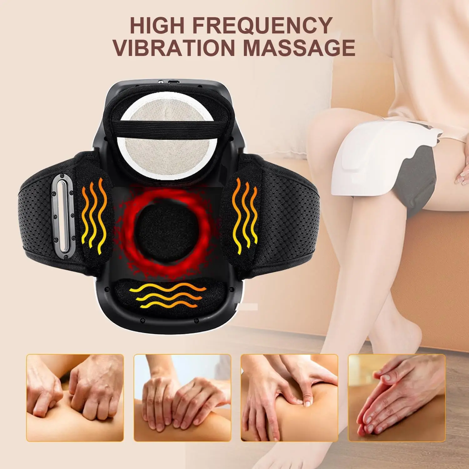 2023 Electric Infrared Physiotherapy Kneecap Treasure Wireless leg Hot Compress Knee Pain Relieve Massager with Heat