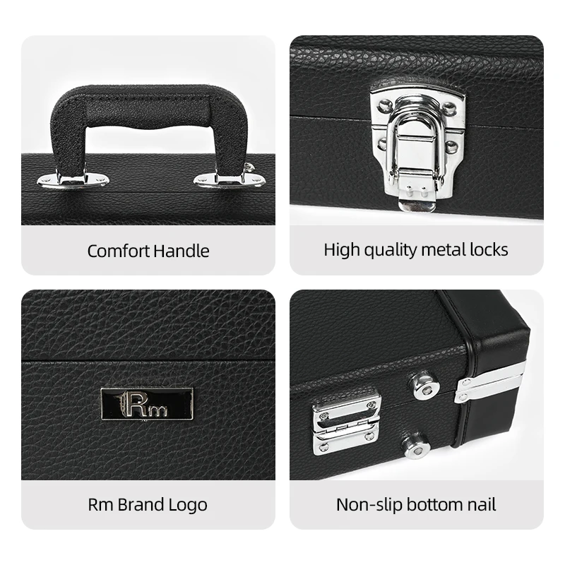 Black Leather Electric Guitar Hard Case Wooden Square Hard Case Guitar Durable Custom Guitar Case Bag