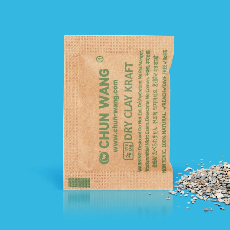 Natural and ecofriendly desiccant clay sachets kraft pack products anti-mold bentonite clay desiccant